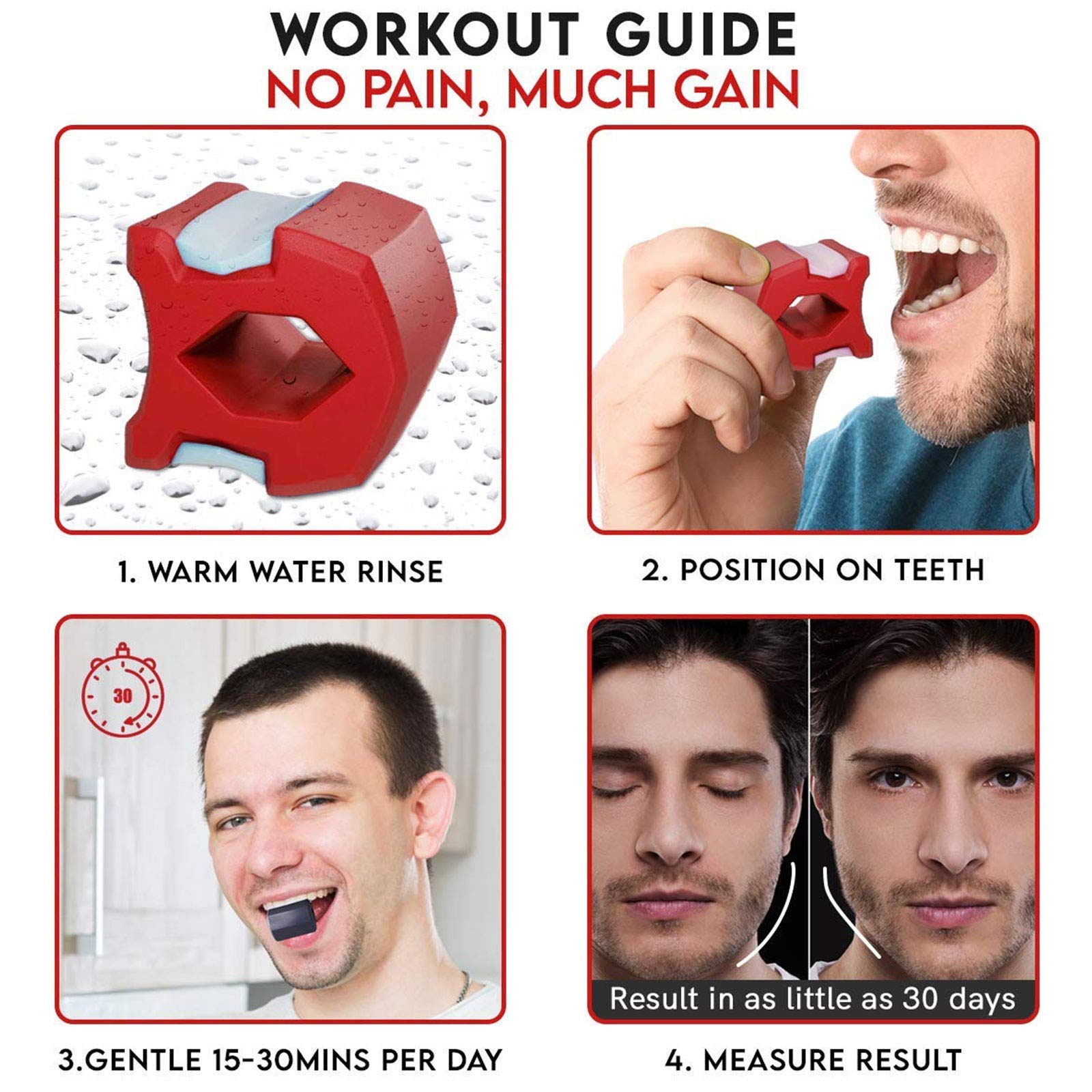 【正規品】JAW TONER TITANフェイシャルエクササイザー 4個セット Amazon.co.jp: Jawzrsize フェイストナー,Jaw Trainer, Jaw exercise